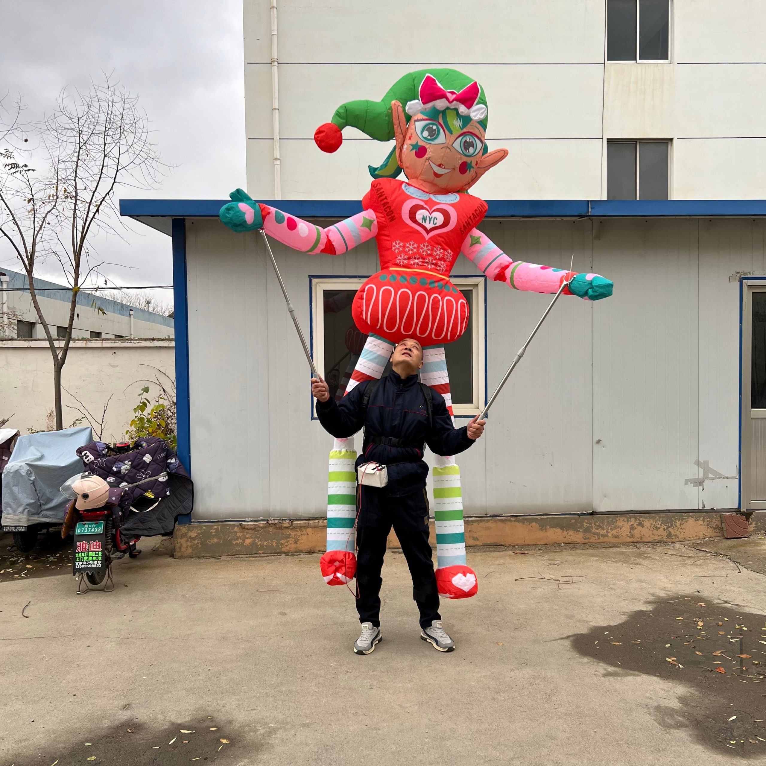 Christmas paradise inflatable puppet red elf puppet - Aiyate