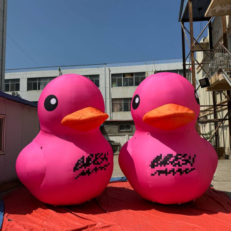 pink inflatable ducks cartoon for summer event