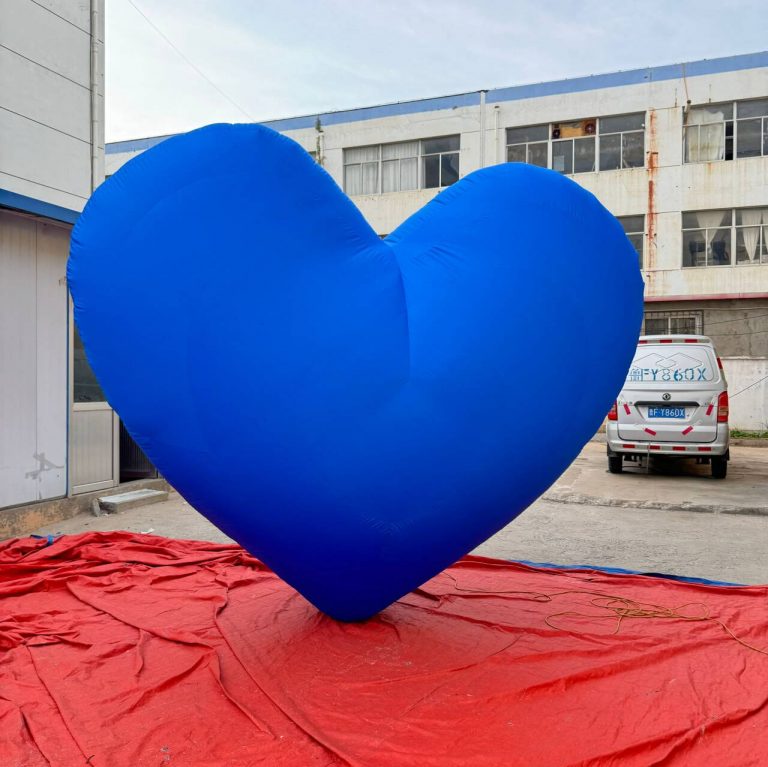 3m blue inflatable heart balloon for love theme party decoration