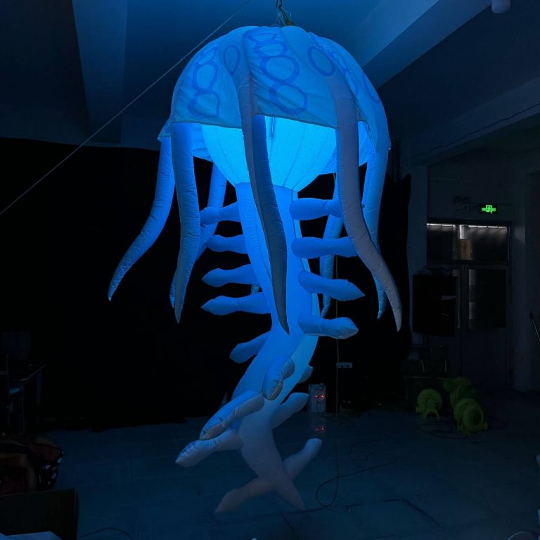 custom design inflatable 3m ligjhting jellyfish inflatable marine decoration