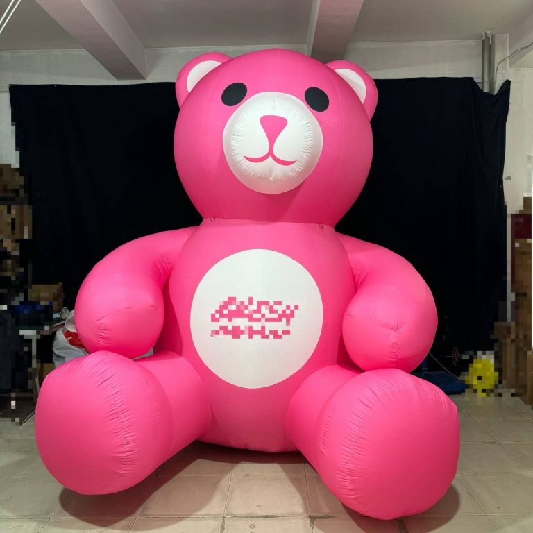 inflatable pink bear cartoon PVC inflatabl bear for advertising