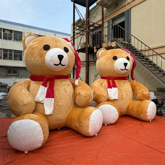 popular Christmas holiday decoration inflatable plush bear cartoon inflatable Christmas bear