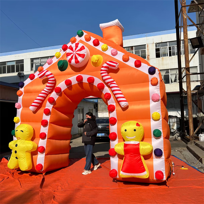 Custom Christmas holiday decoration inflatable candy arch entrance for event